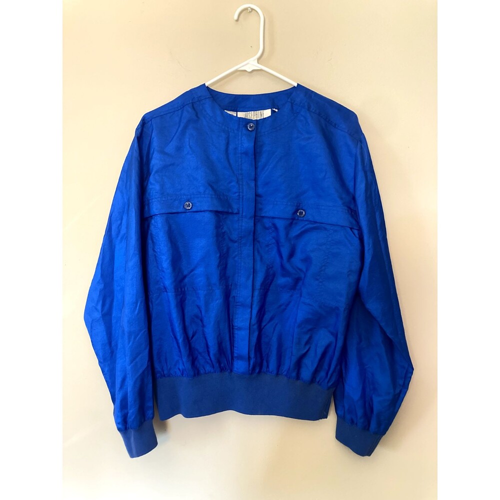 Josephine Vintage 80s Royal Blue Shirt Top Jacket - size L